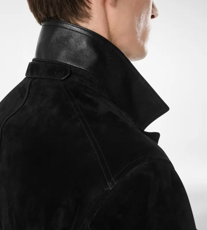 CASHMERE SUEDE MILITARY JACKET BLACK online